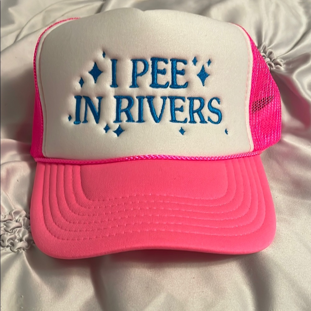 OTTO Neon Pink Trucker Hat with Blue Detail
